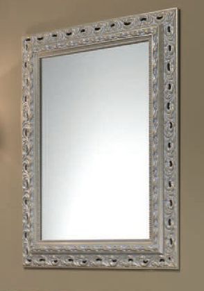 Spiegel mit Stilrahmen hochglanz weiss Lackiert 94x73 cm