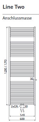 Badheizkörper Line Two weiss 60x123 cm